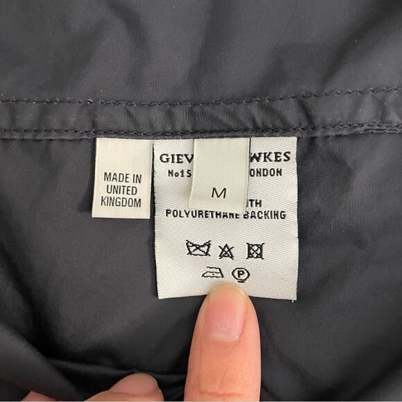 GIEVES & HAWKES WOMEN’s HOODED lightweight Silk basic jacket navy sz medium - Picture 10 of 13